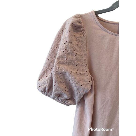 Isabel Maternity by Ingrid & Isabel Women's Mauve Pink Short Puff Sleeve Top Siz - Picture 2 of 5